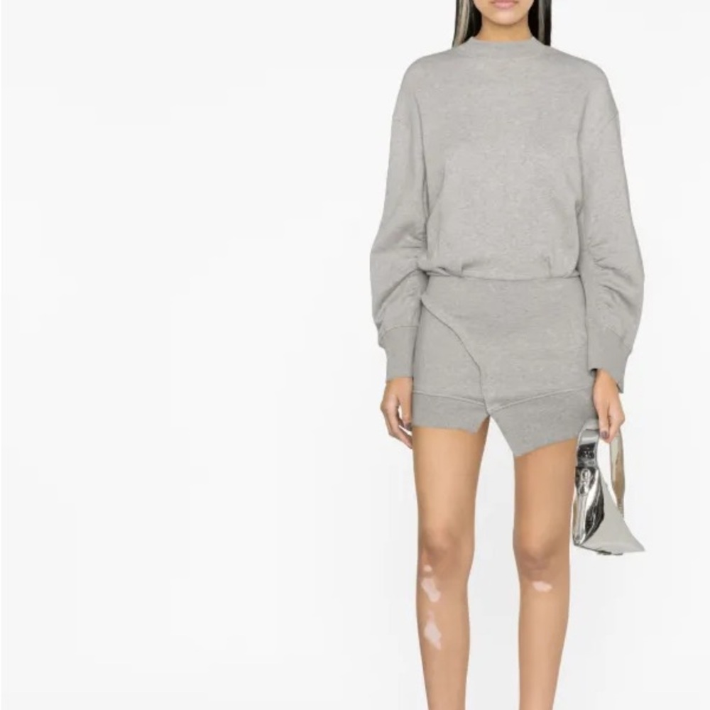 The Attico Gray Long Sleeve Sweatshirt Dress